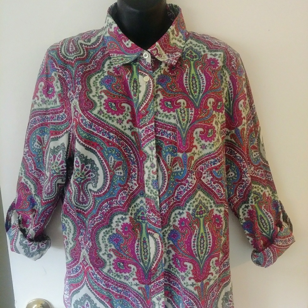 Boho style Talbots button up shirt!